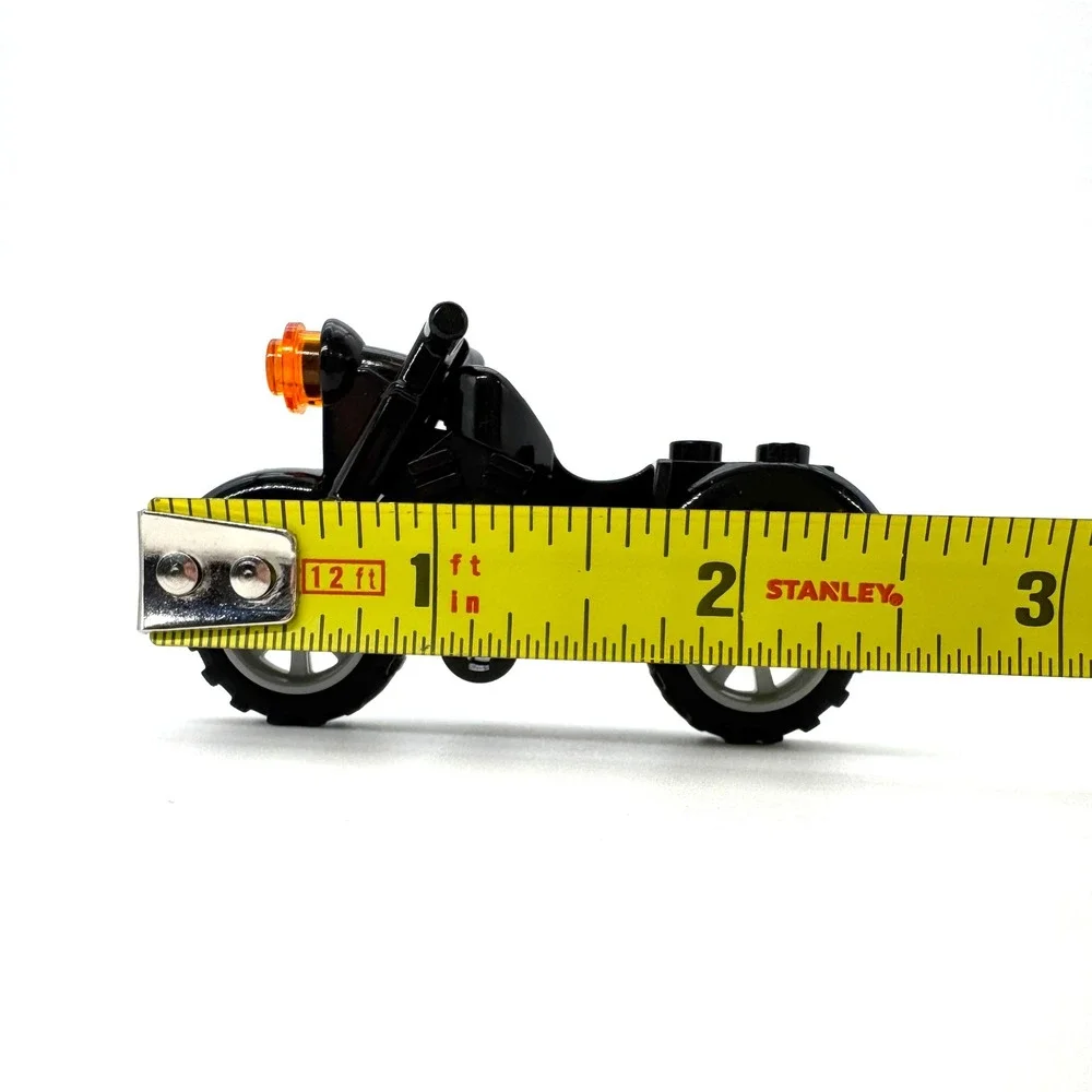 Lego Black Motorcycle Minifigure Scale Vehicle Black Chassis Vintage Town City